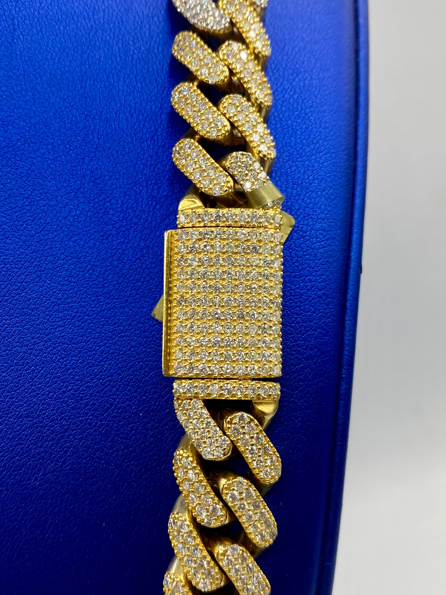 10K two-tone gold & diamonds cuban link 15.5mm