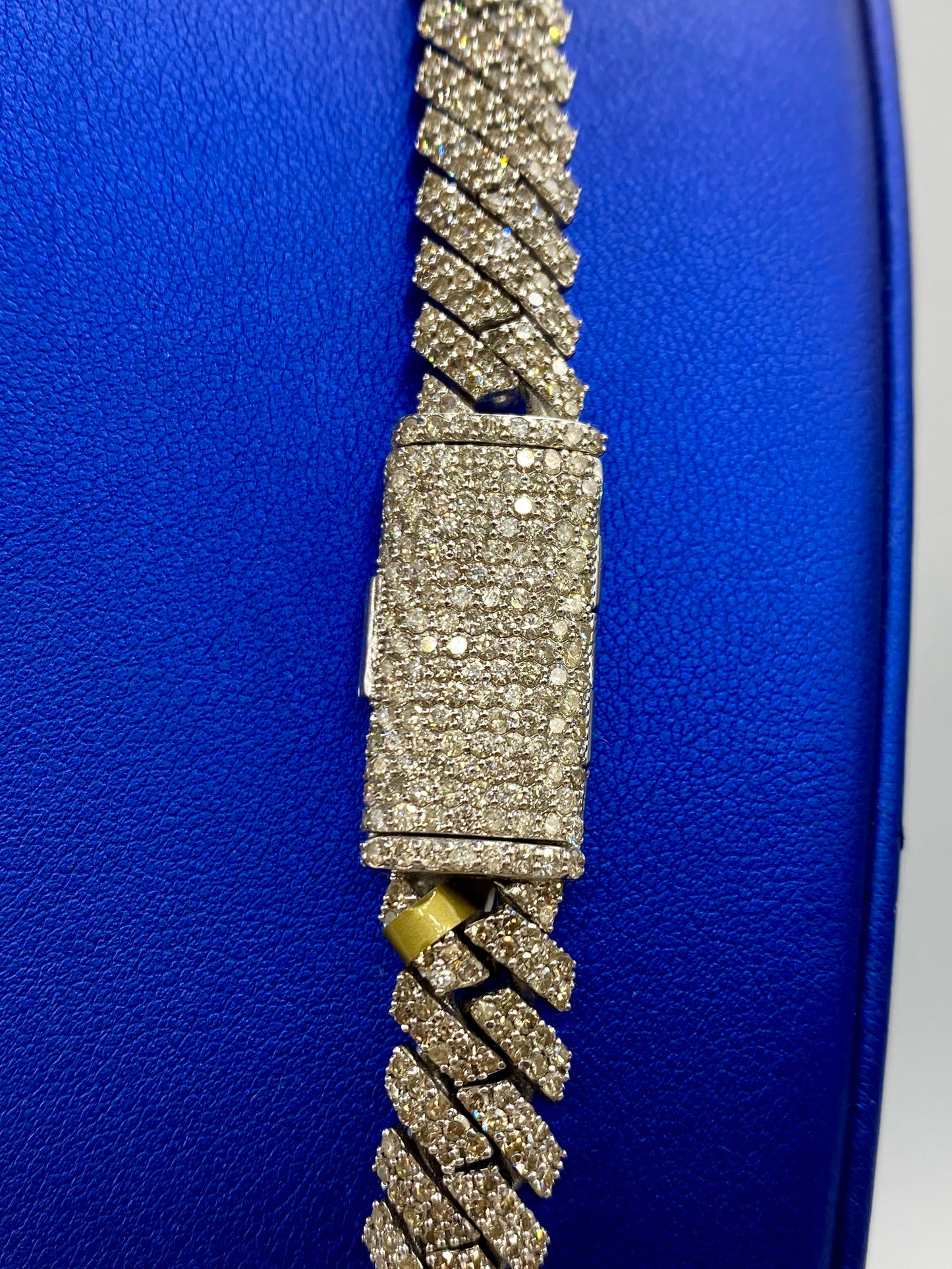 10K white gold & diamonds cuban link 10mm