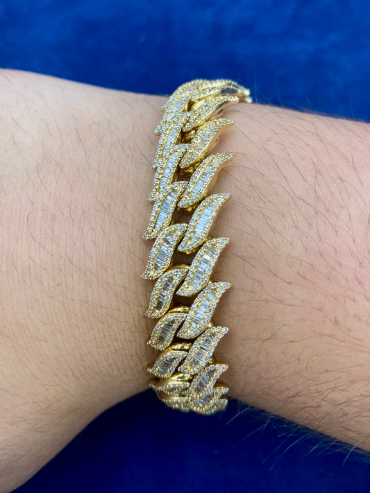 14K Gold & Diamond Cuban bracelet 12mm