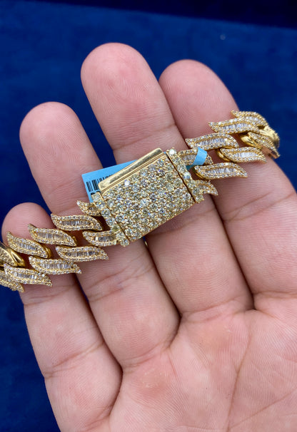 14K Gold & Diamond Cuban bracelet 12mm
