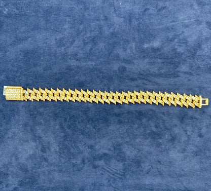14K Gold & Diamond Cuban bracelet 12mm