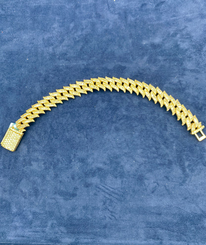 14K Gold & Diamond Cuban bracelet 12mm