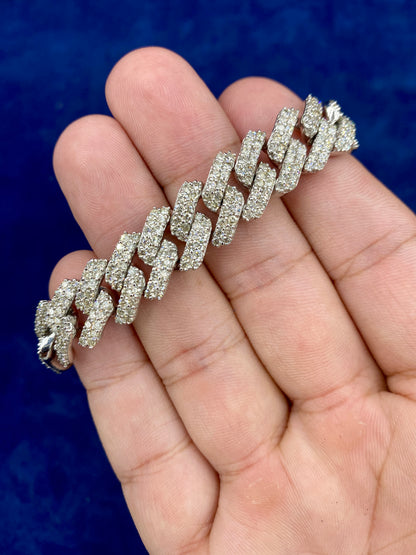 10K gold & diamonds cuban link bracelet 3.5mm