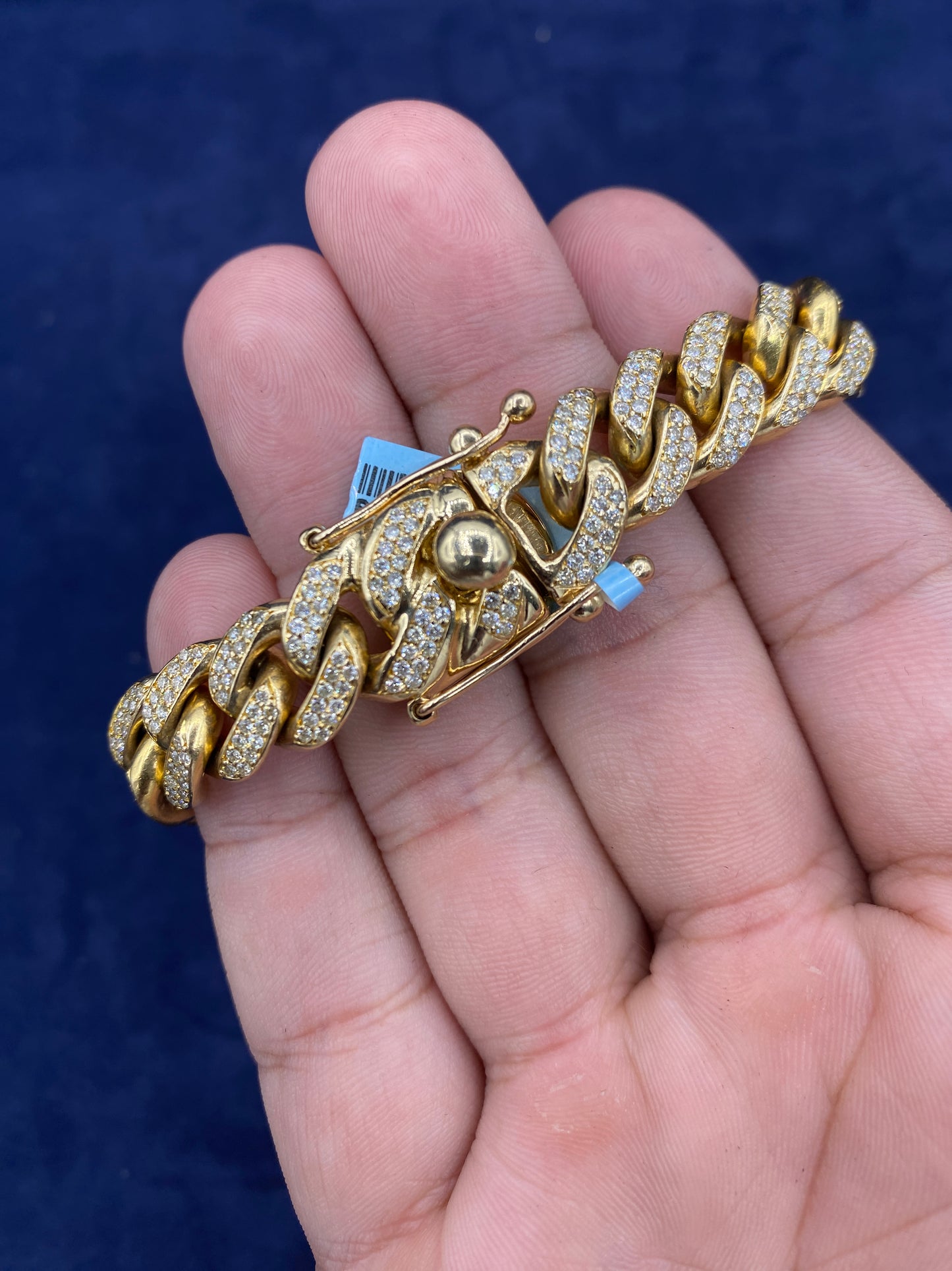 14K Gold & Diamond cuban link bracelet 12mm