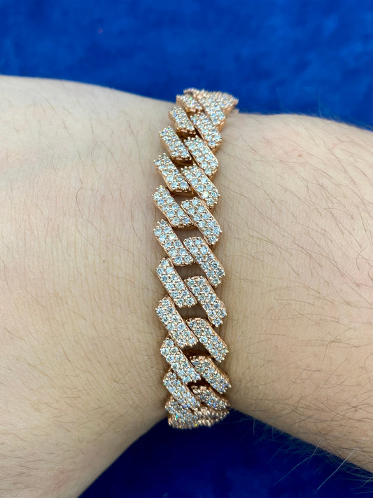 10k Gold & Diamonds Cuban Link Bracelet 12mm