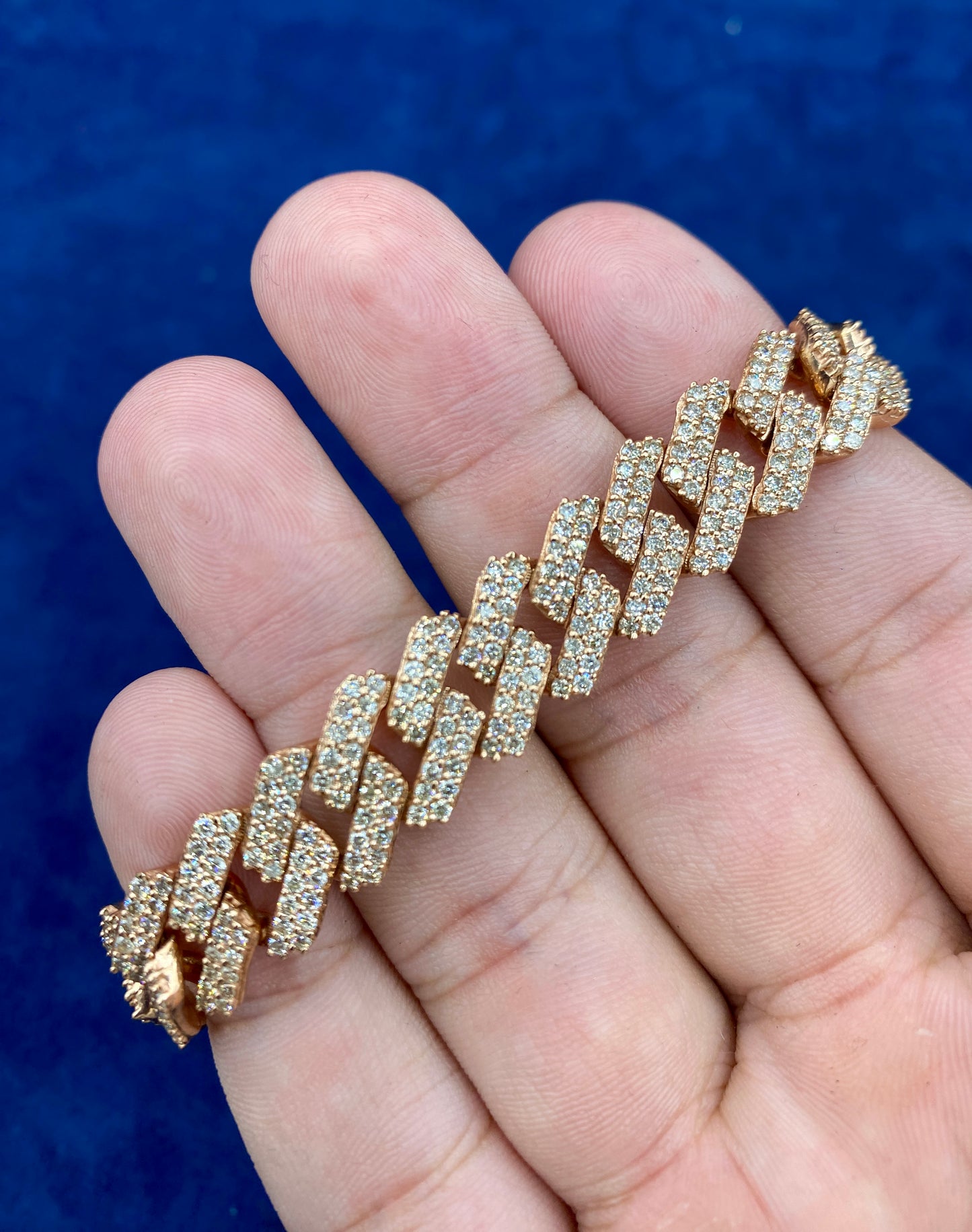 10k Gold & Diamonds Cuban Link Bracelet 12mm