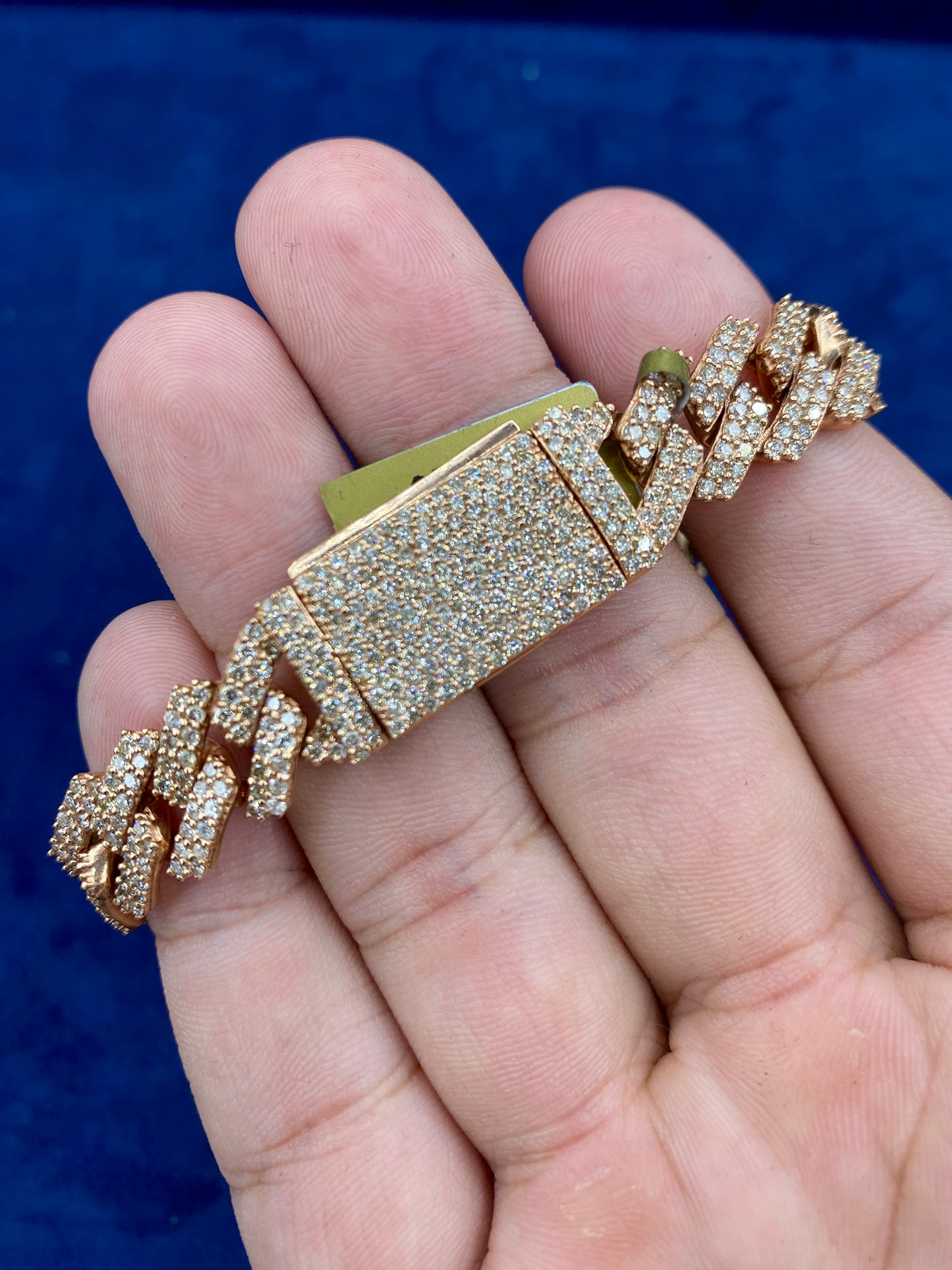 10k Gold & Diamonds Cuban Link Bracelet 12mm
