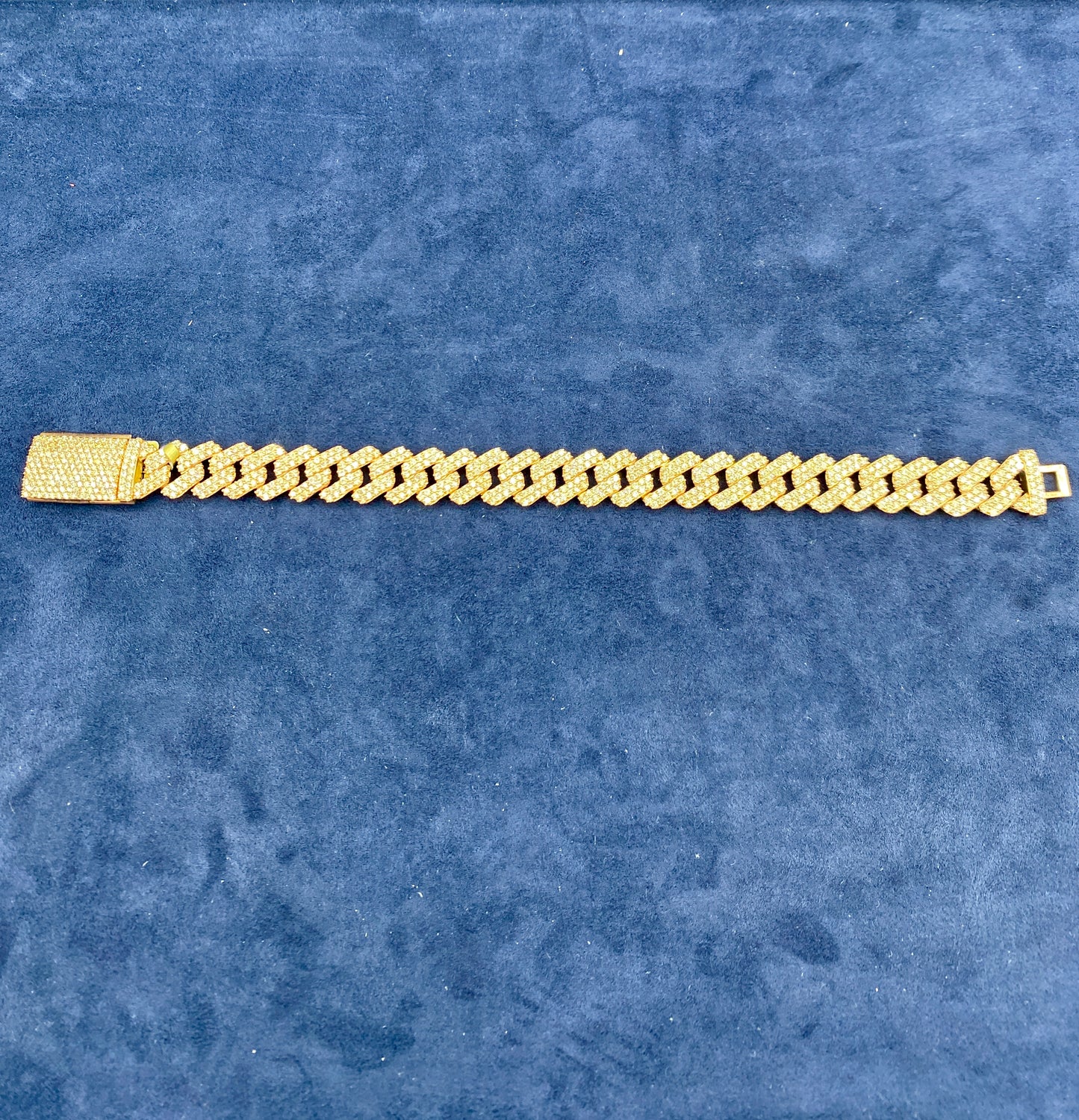 10k Gold & Diamonds Cuban Link Bracelet 12mm