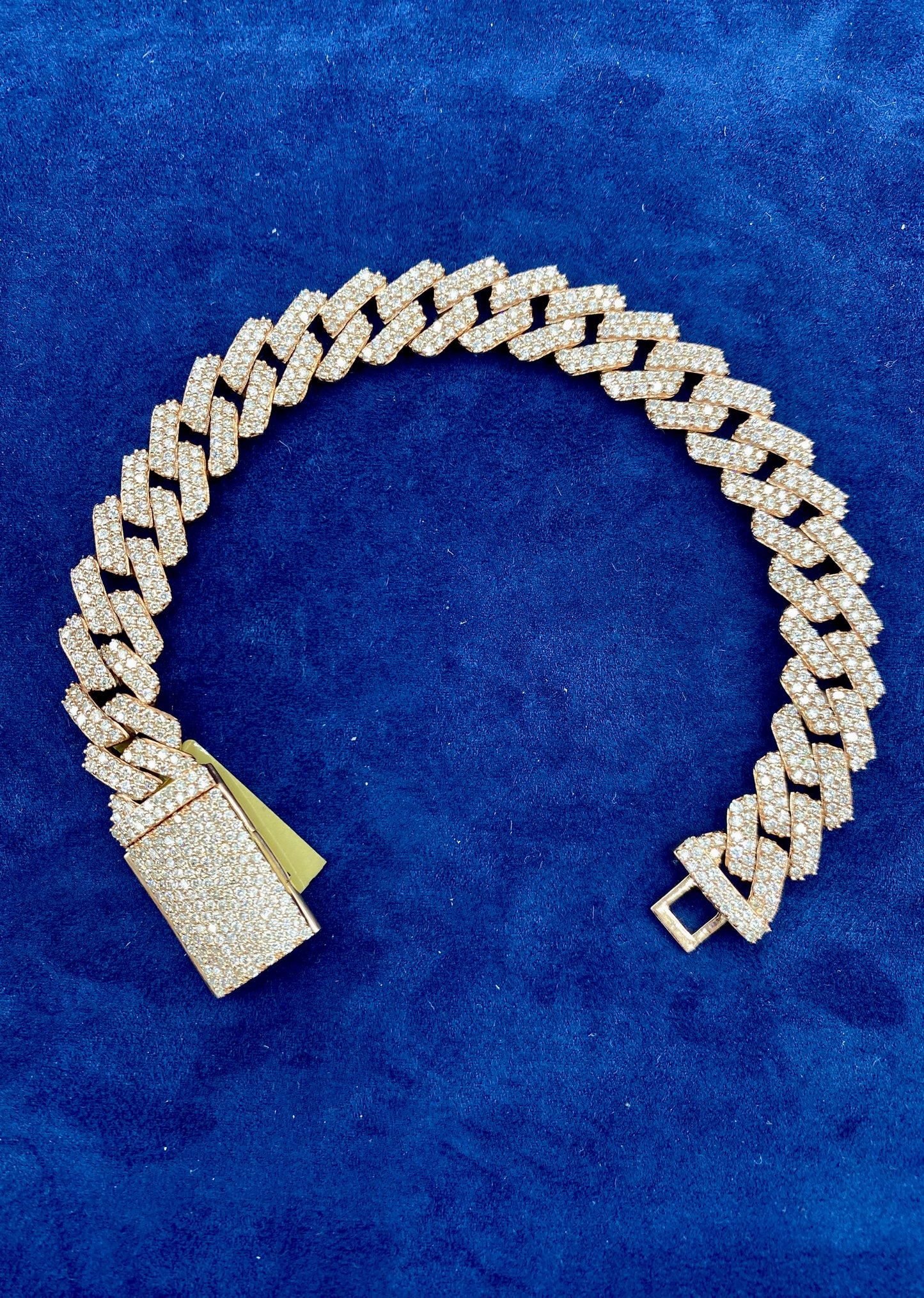 10k Gold & Diamonds Cuban Link Bracelet 12mm