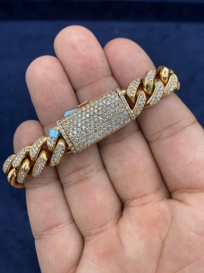 14K Rose Gold & Diamonds Cuban Link 11.9mm