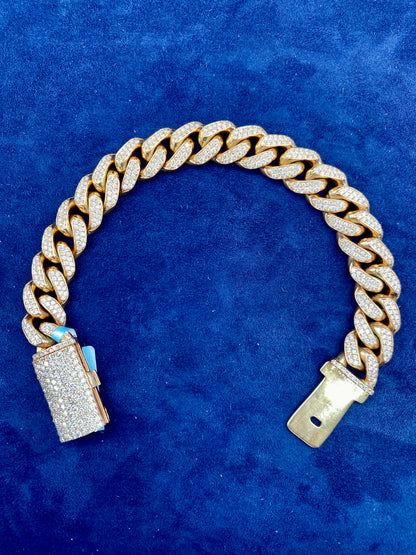 14K Rose Gold & Diamonds Cuban Link 11.9mm