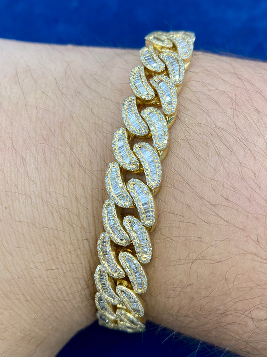 10K Gold and Diamonds Cuban Link 10mm