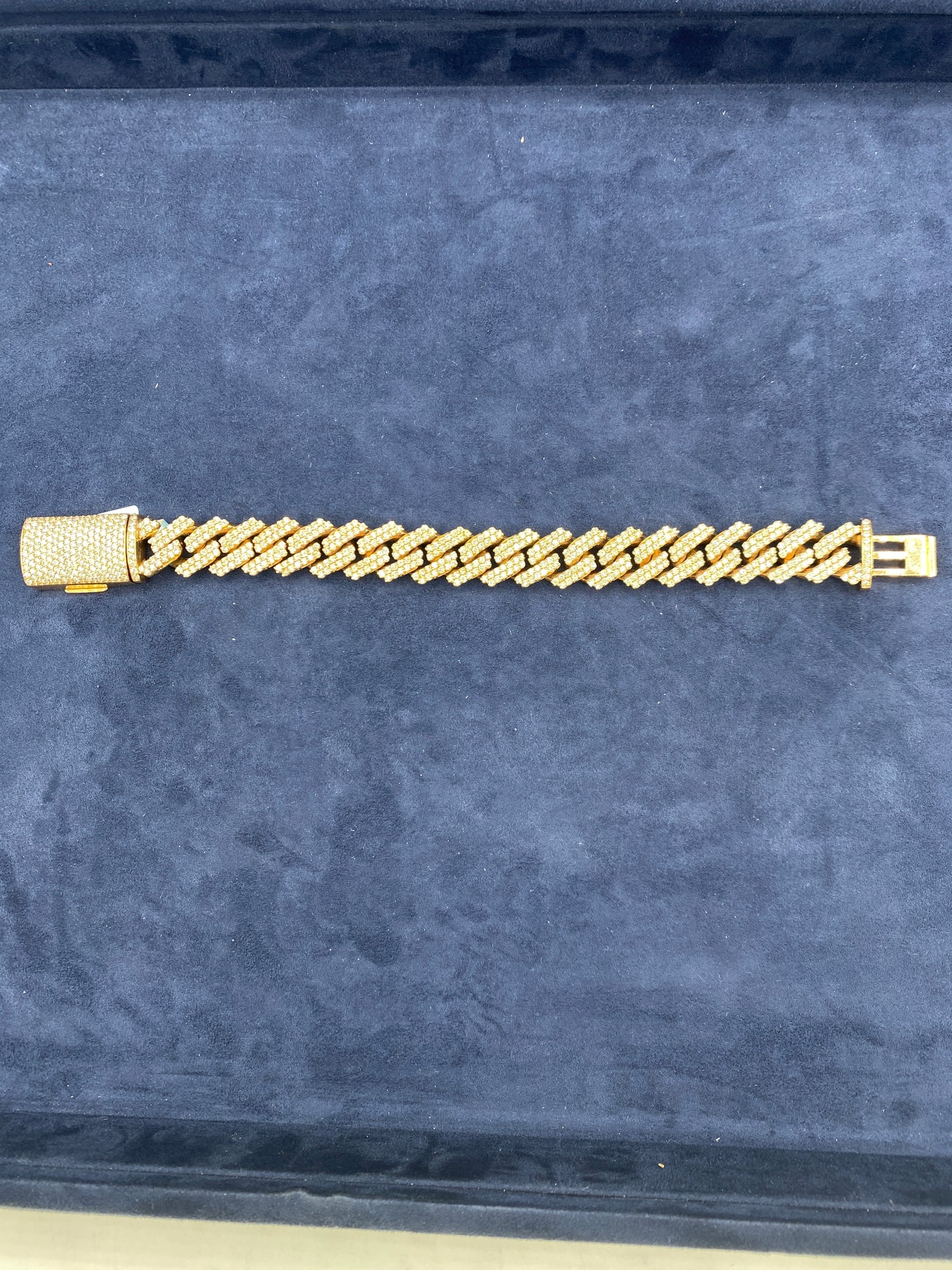 14K Rose Gold & Diamond Cuban Bracelet 15.3mm