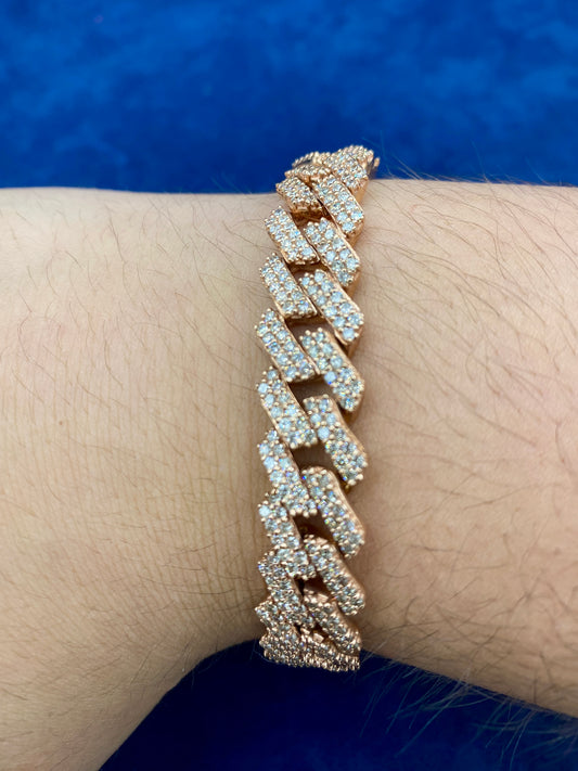 10K Gold & Diamond Cuban Link Bracelet 12mm