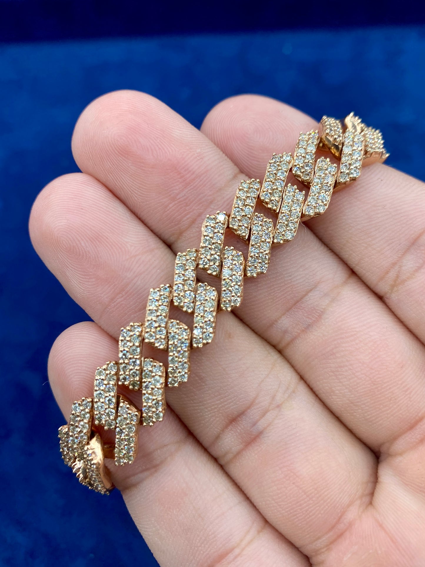 10K Gold & Diamond Cuban Link Bracelet 12mm