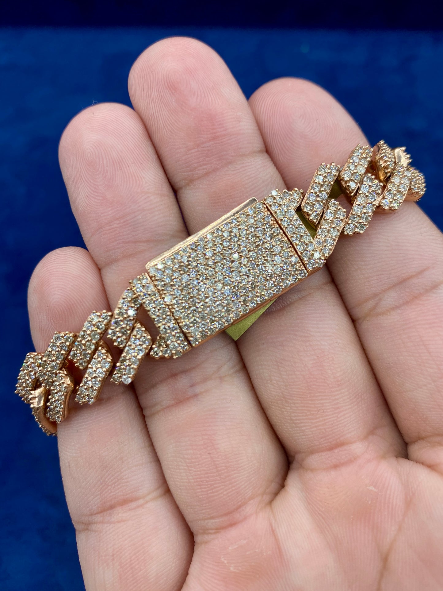 10K Gold & Diamond Cuban Link Bracelet 12mm