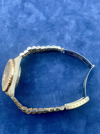 36mm Two-Tone Bust-Down Diamond Rolex Watch