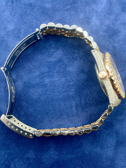 36mm Two-Tone Bust-Down Diamond Rolex Watch