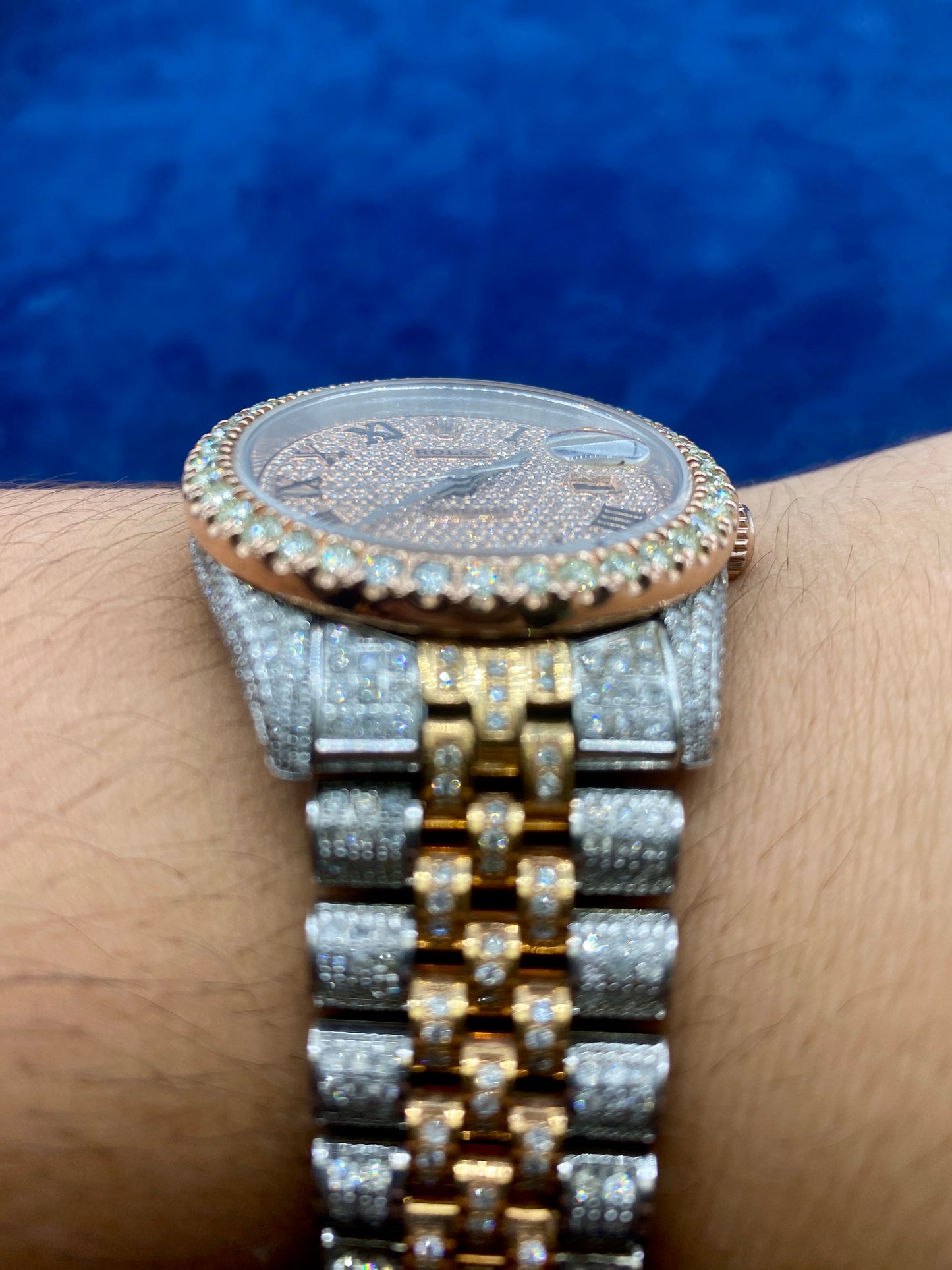 36mm Two-Tone Bust-Down Diamond Rolex Watch