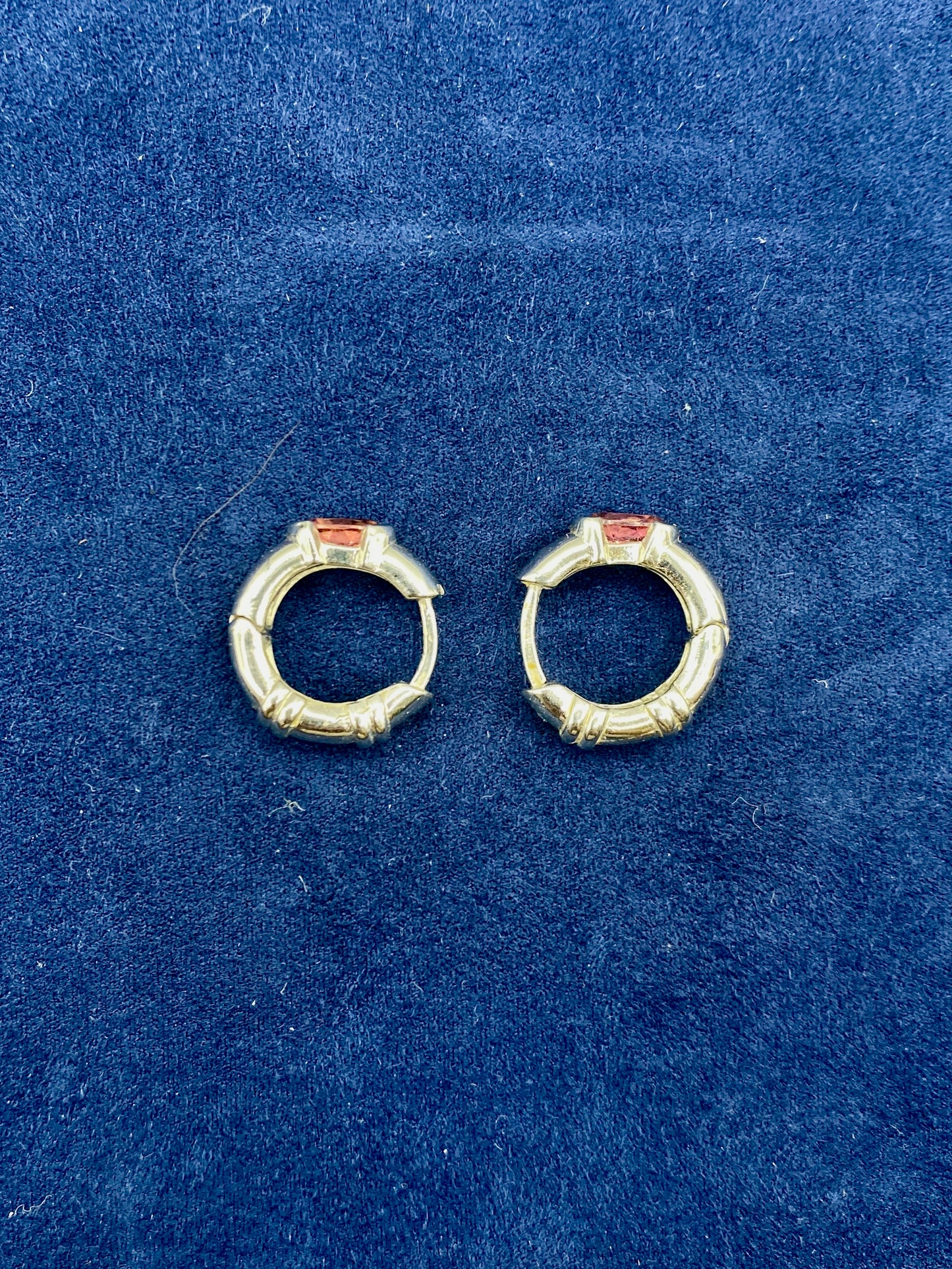 14k Gold and Pink center stone earrings