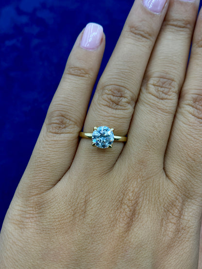14K Circle Shaped Lab Diamonds