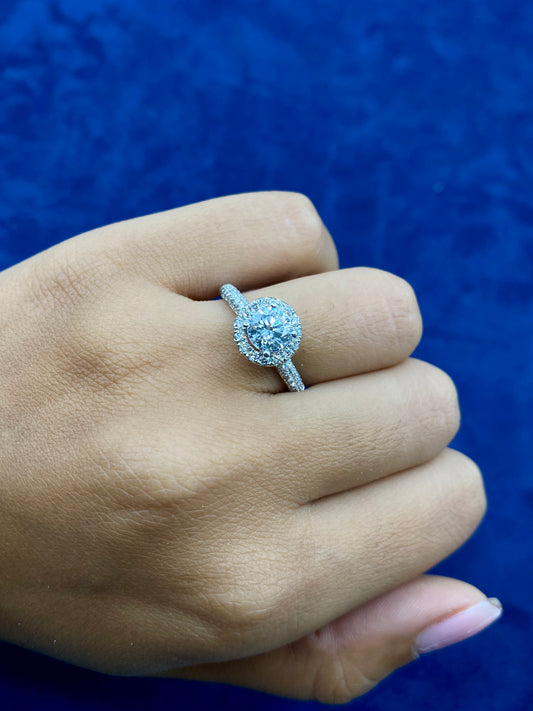 14k Circle Shaped Lab Diamond