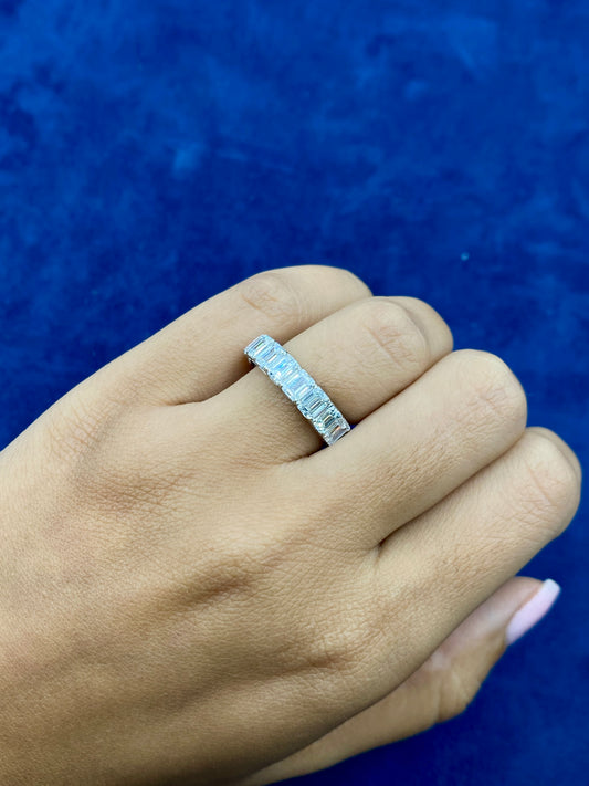 14k Emerald Cut Lab Diamond Ring Band