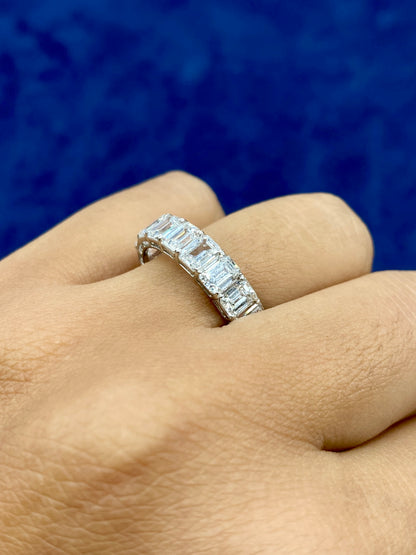 14k Emerald Cut Lab Diamond Ring Band