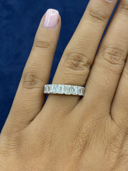 14k Emerald Cut Lab Diamond Ring Band