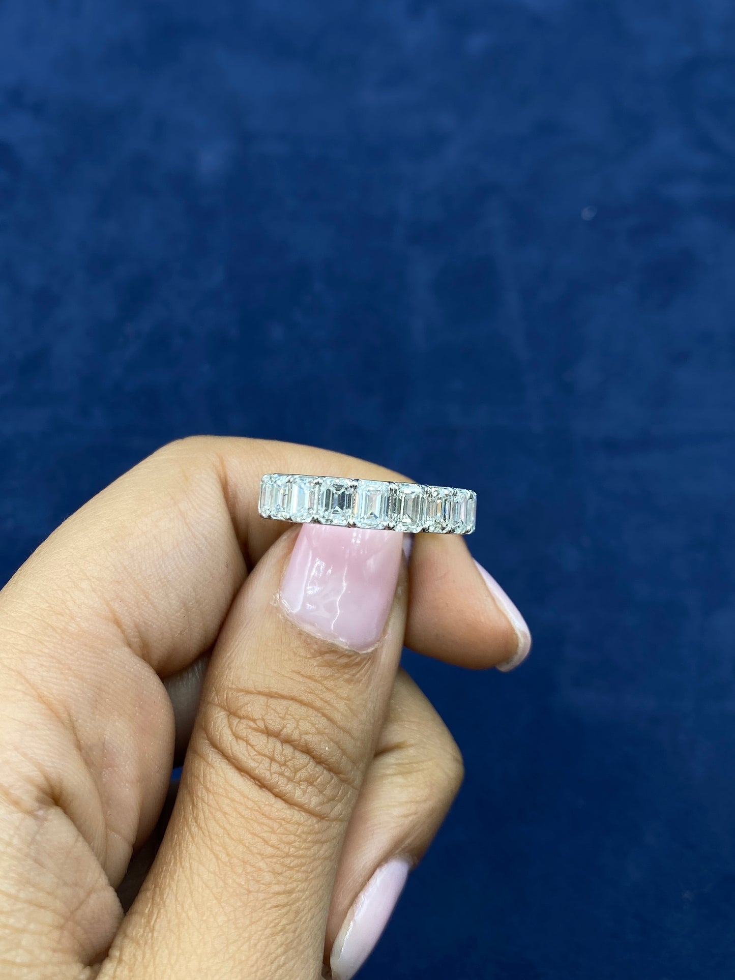14k Emerald Cut Lab Diamond Ring Band