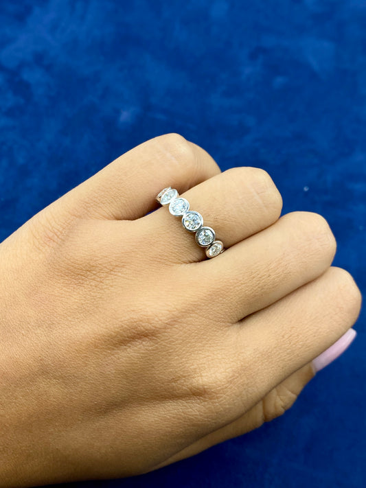 14k Circle Cut Lab Diamond Ring Band