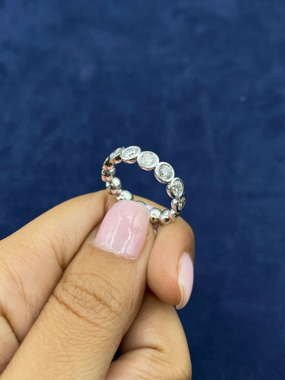 14k Circle Cut Lab Diamond Ring Band