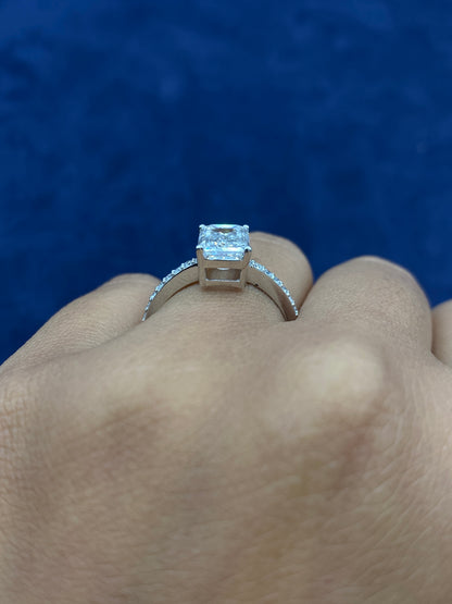 14k Emarald Engagement Ring Lab Diamonds