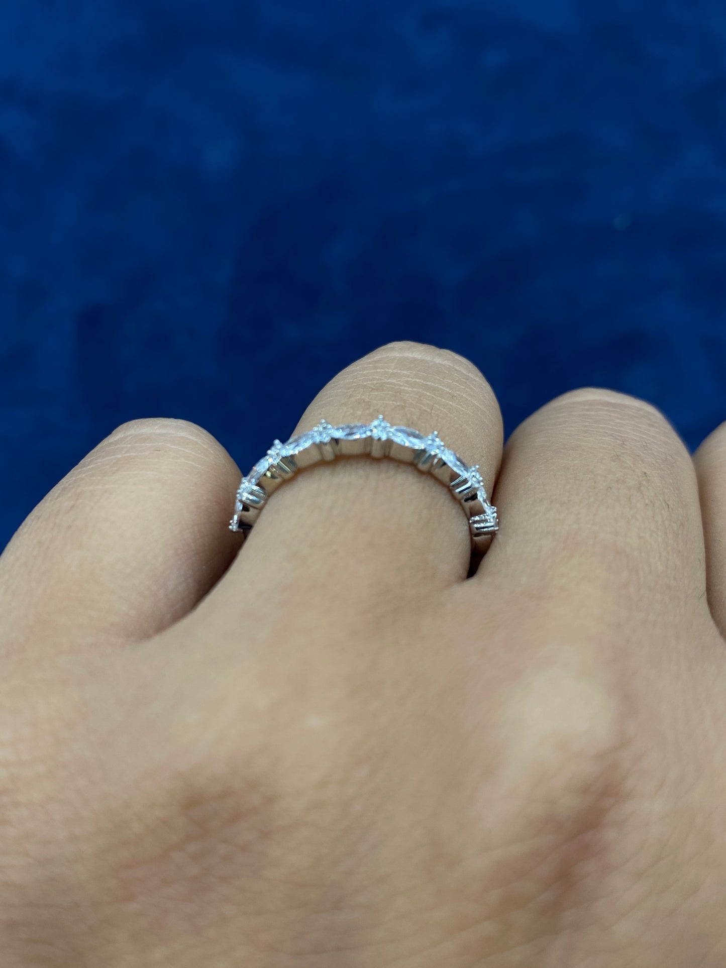 14k Marquis Lab Diamond Ring Band