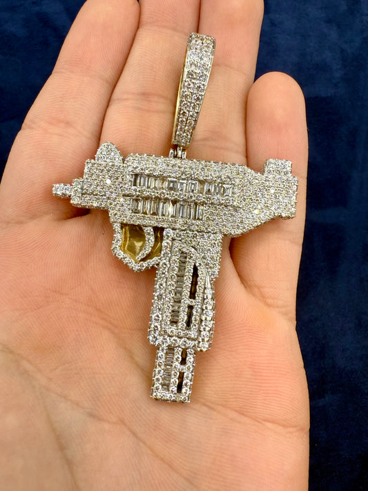 18k Gold and VS Diamond Jumbo Uzi Pendant