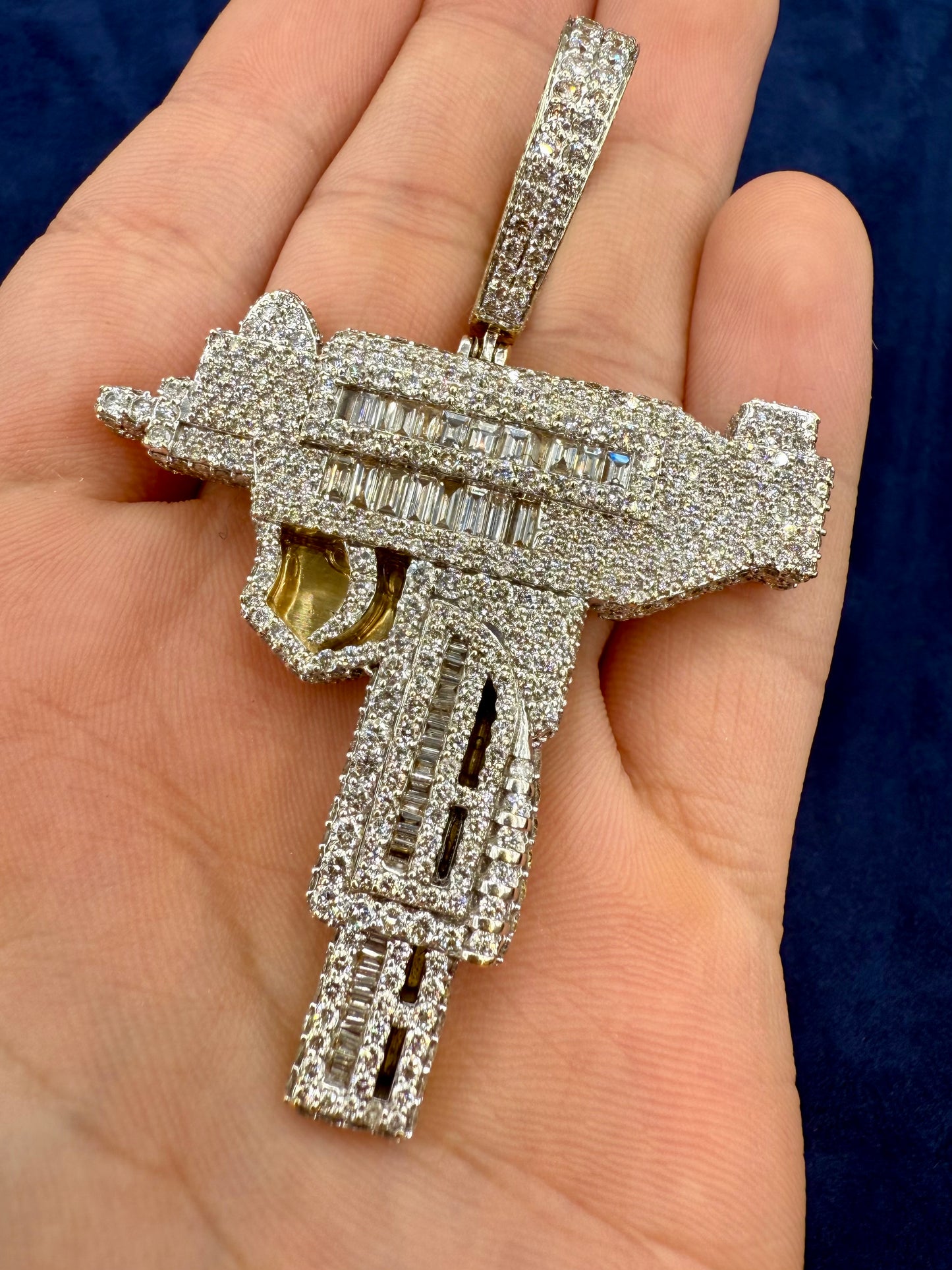 18k Gold and VS Diamond Jumbo Uzi Pendant