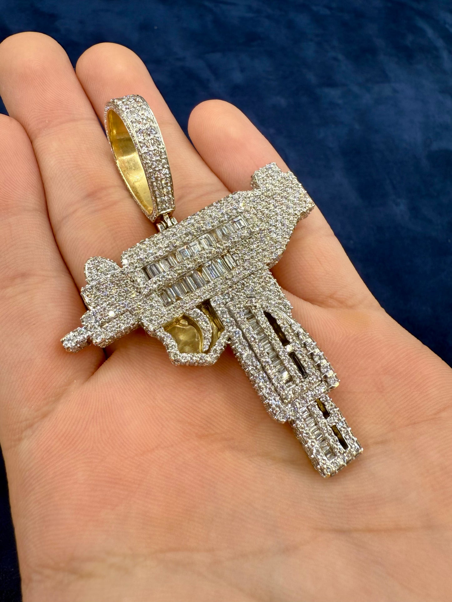 18k Gold and VS Diamond Jumbo Uzi Pendant