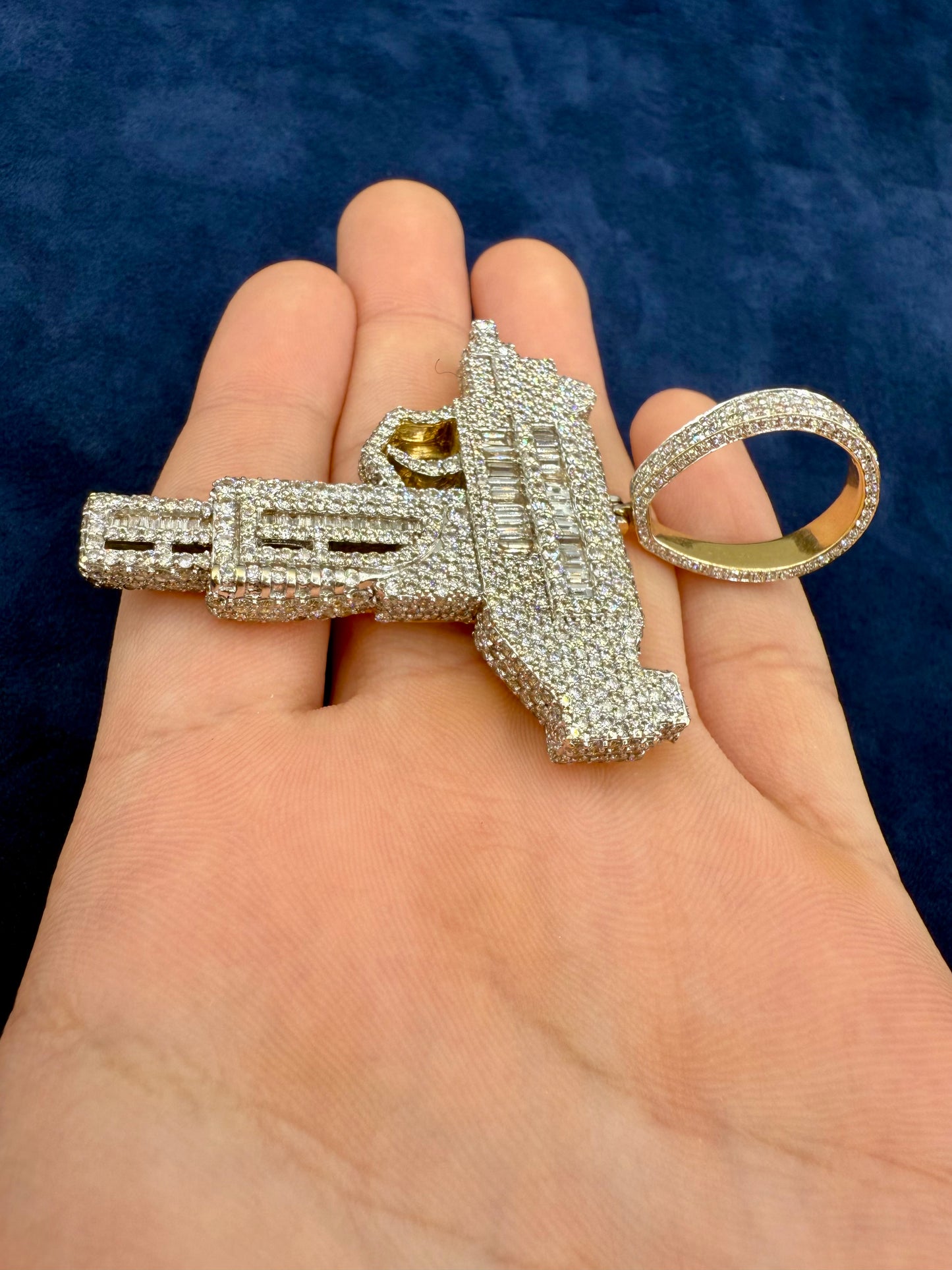 18k Gold and VS Diamond Jumbo Uzi Pendant