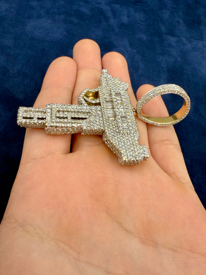 18k Gold and VS Diamond Jumbo Uzi Pendant