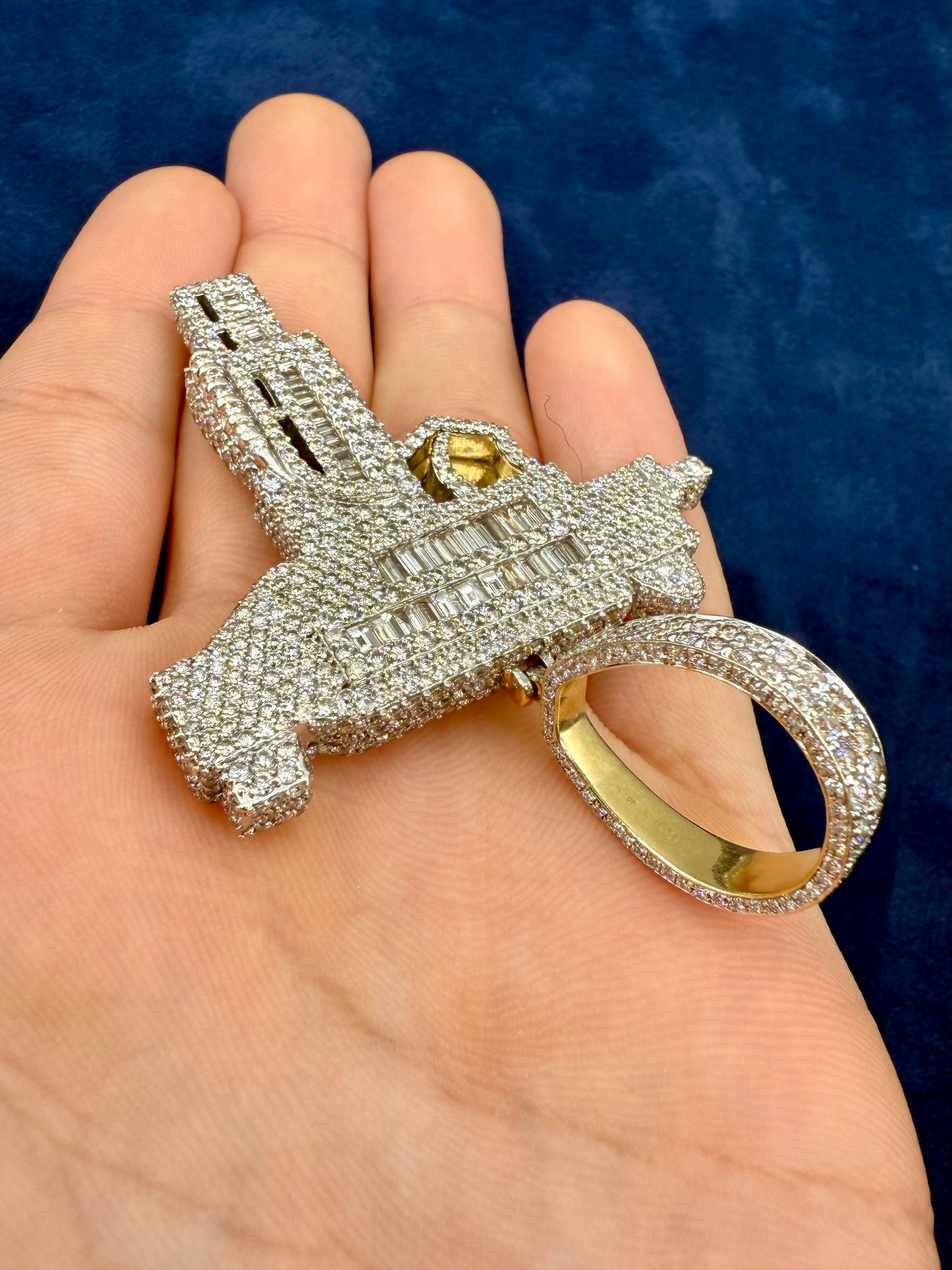 18k Gold and VS Diamond Jumbo Uzi Pendant