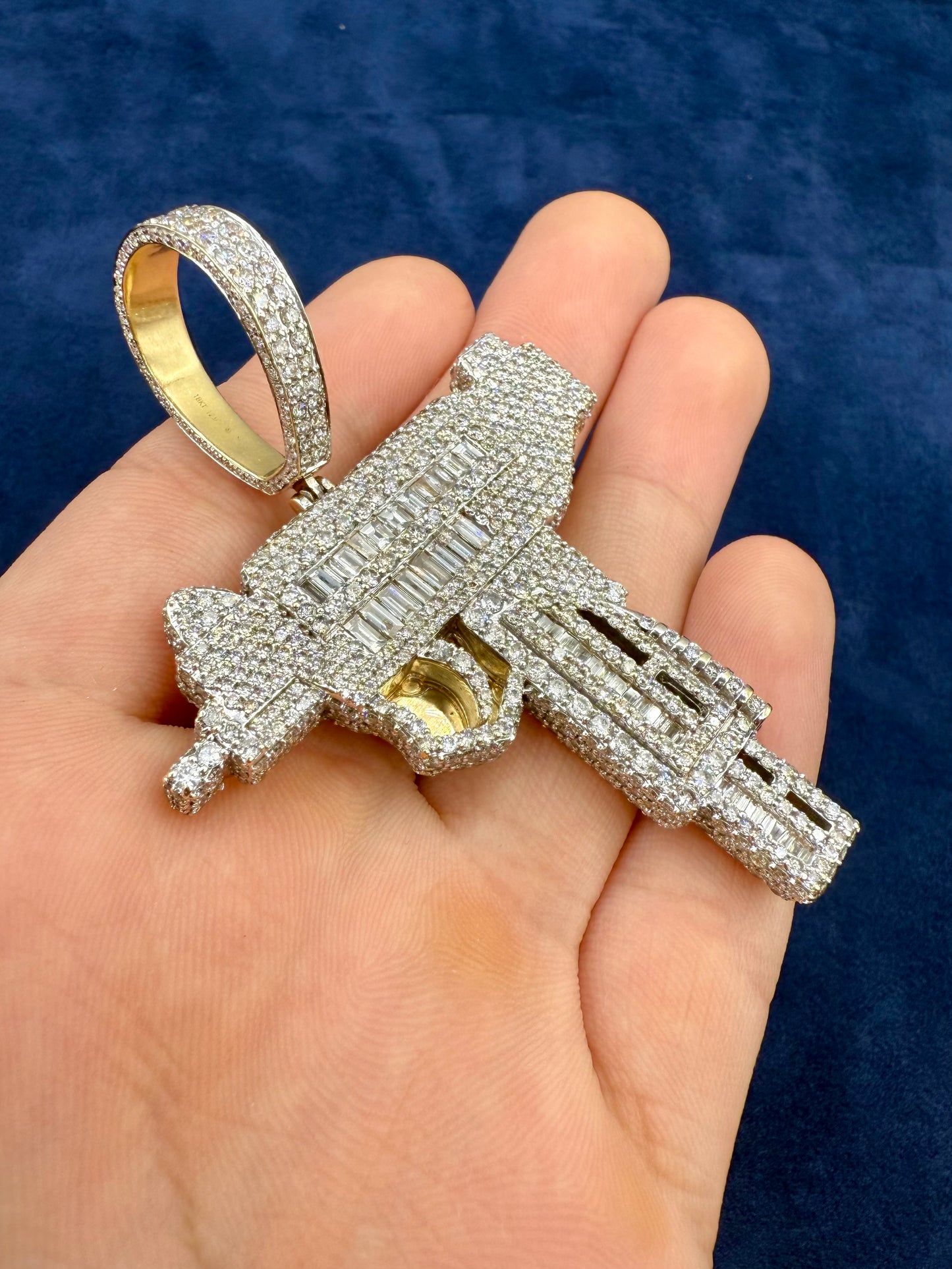18k Gold and VS Diamond Jumbo Uzi Pendant