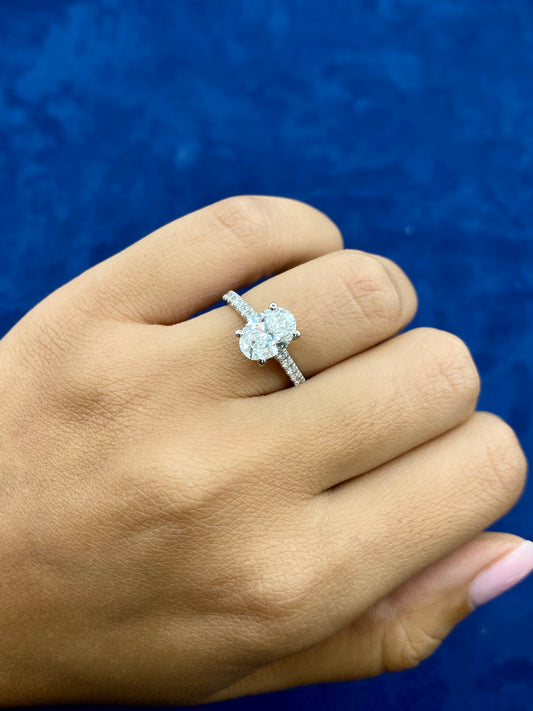 14k Oval Shape Lab Diamonds