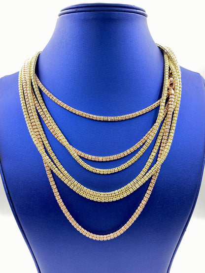 14k Gold 4MM Ice Chains