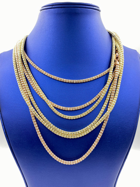 14k Gold 4MM Ice Chains