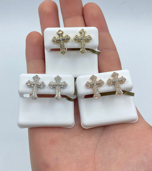 10K Cross Earrings