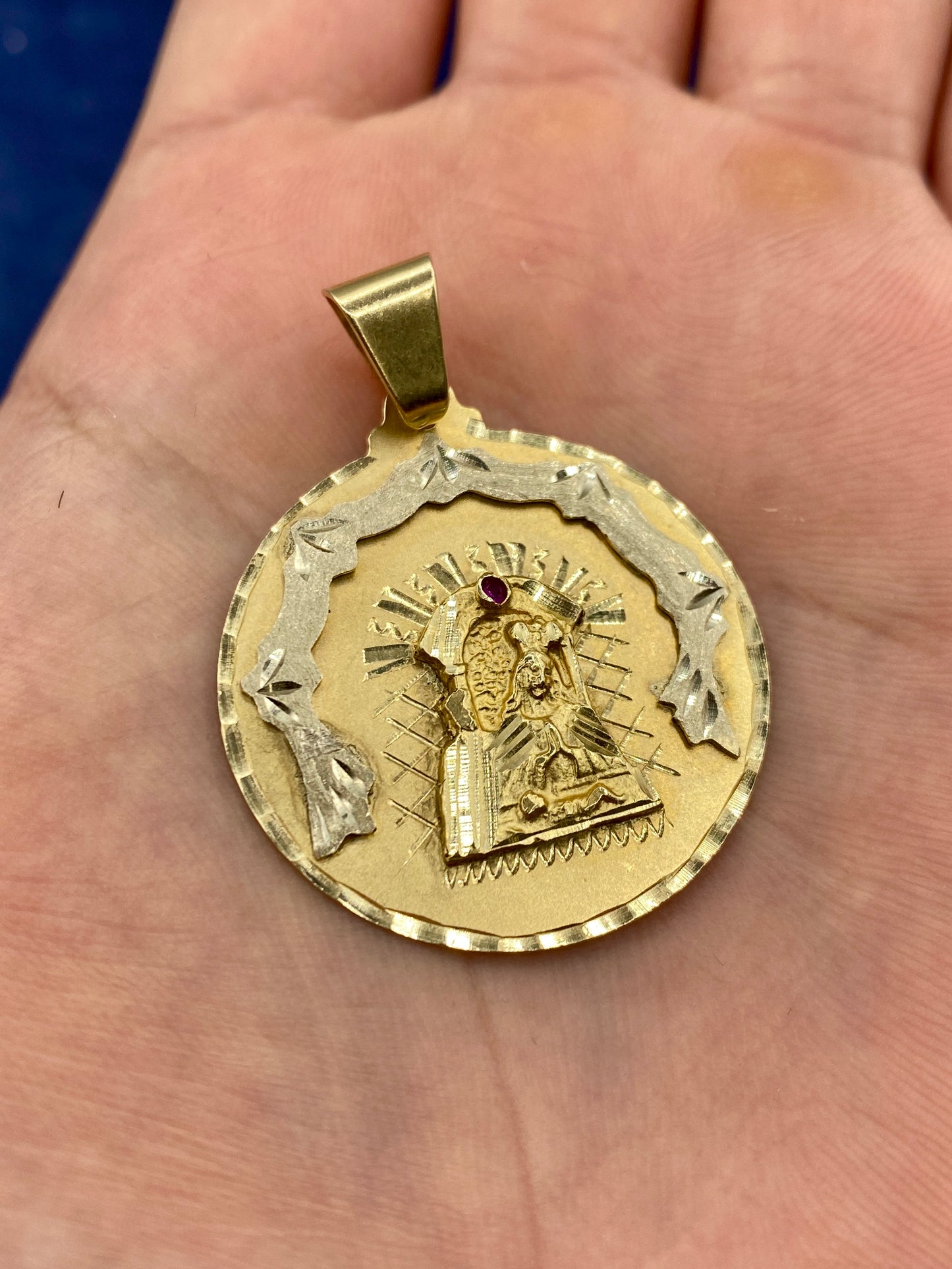 14k Gold Caridad Del Cobre Pendant