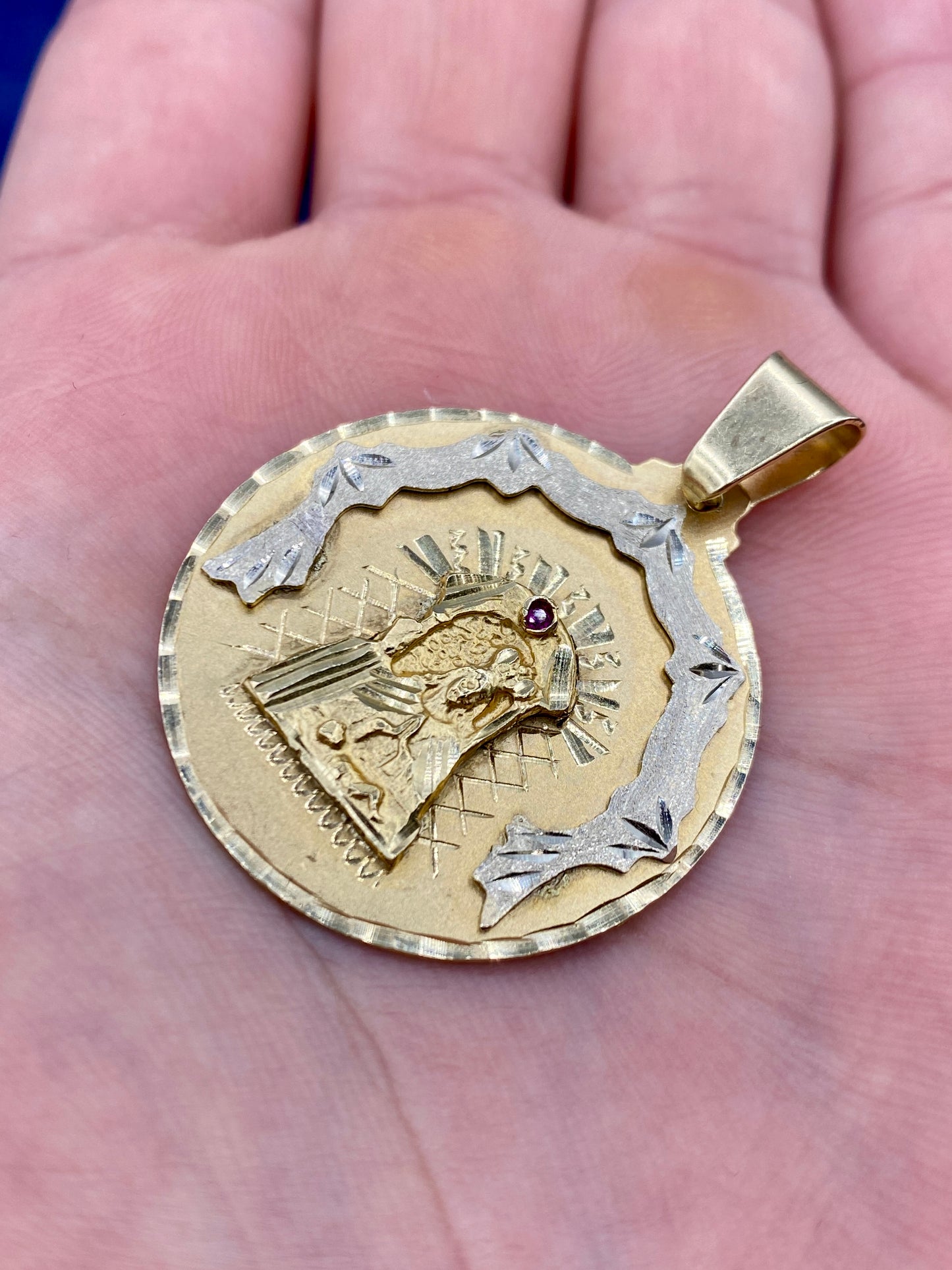 14k Gold Caridad Del Cobre Pendant