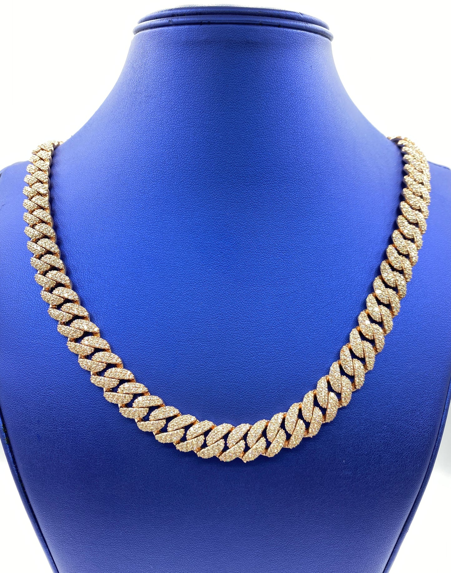 10k Gold and Diamond 12.4MM Cuban Link Chain