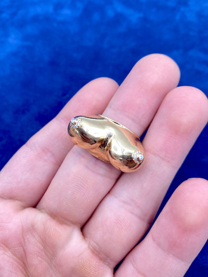 18k Custom Boob Titty Ring
