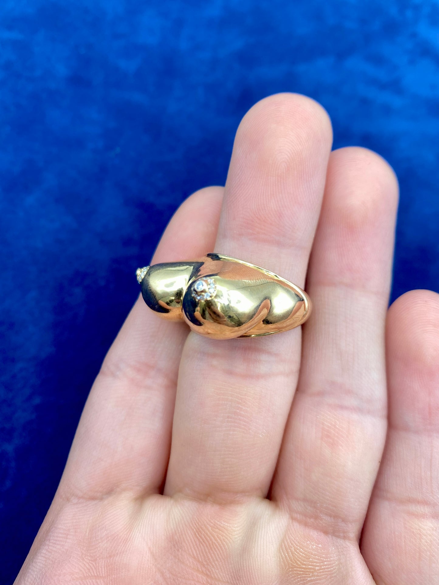 18k Custom Boob Titty Ring